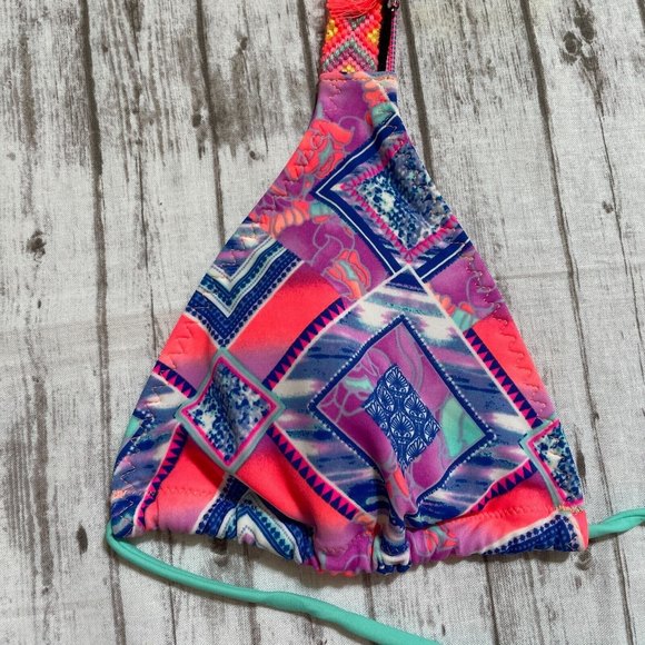 Victoria's Secret Boho Colorful Bikini Top Padded Halter Swim Top Womens Sz M - Picture 3 of 6